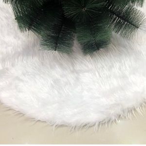 34” Christmas Tree Skirt Long Plush White Snowflake Christmas Tree Skirt…